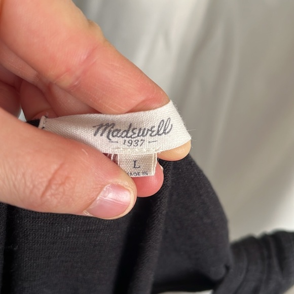 Madewell Black Sleeveless Midi Split Hem Dress Size Large - Picture 3 of 5